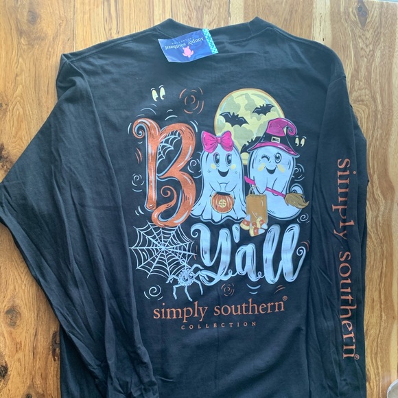Simply Southern Tops - NWT “Irregular” Simply Southern Boo Y’all Tee L